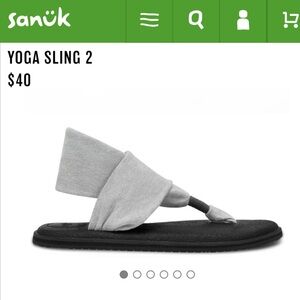 SANUK YOGA SLING 2. Toe sandals for Yoga or Beach or ??? Gray. 9.5” long-US 7/8.